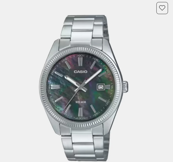 Unisex Quartz Mother Of Pearl Dial Analog Stainless Steel Watch MTP-1302DS-1AV