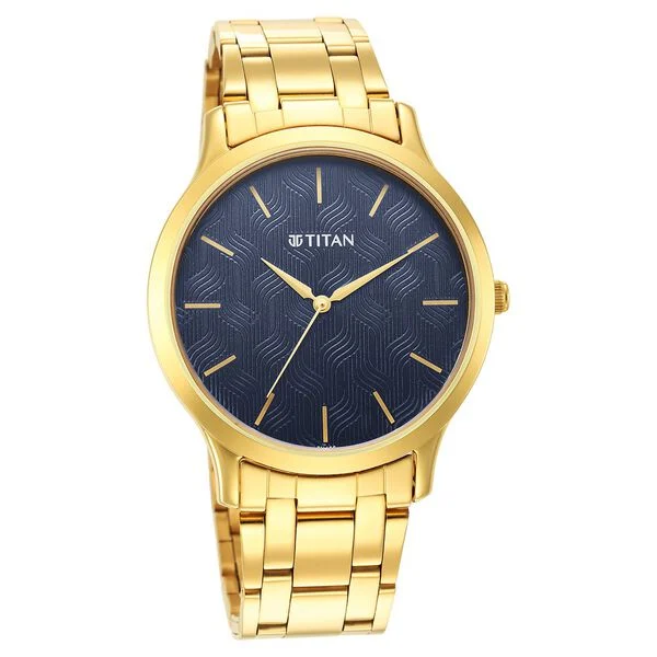Titan Karishma Radiance Blue Dial Analog Stainless Steel Strap watch for Men