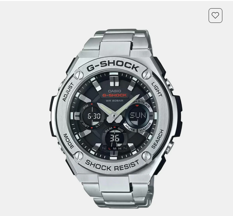 G-Shock Men Quartz Black Dial Analog-Digital Stainless Steel Watch G604