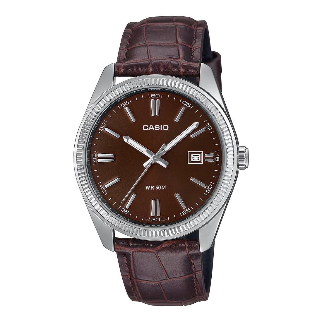 Enticer Men Quartz Brown Dial Analog Leather Watch MTP-1302PL-5AVEF