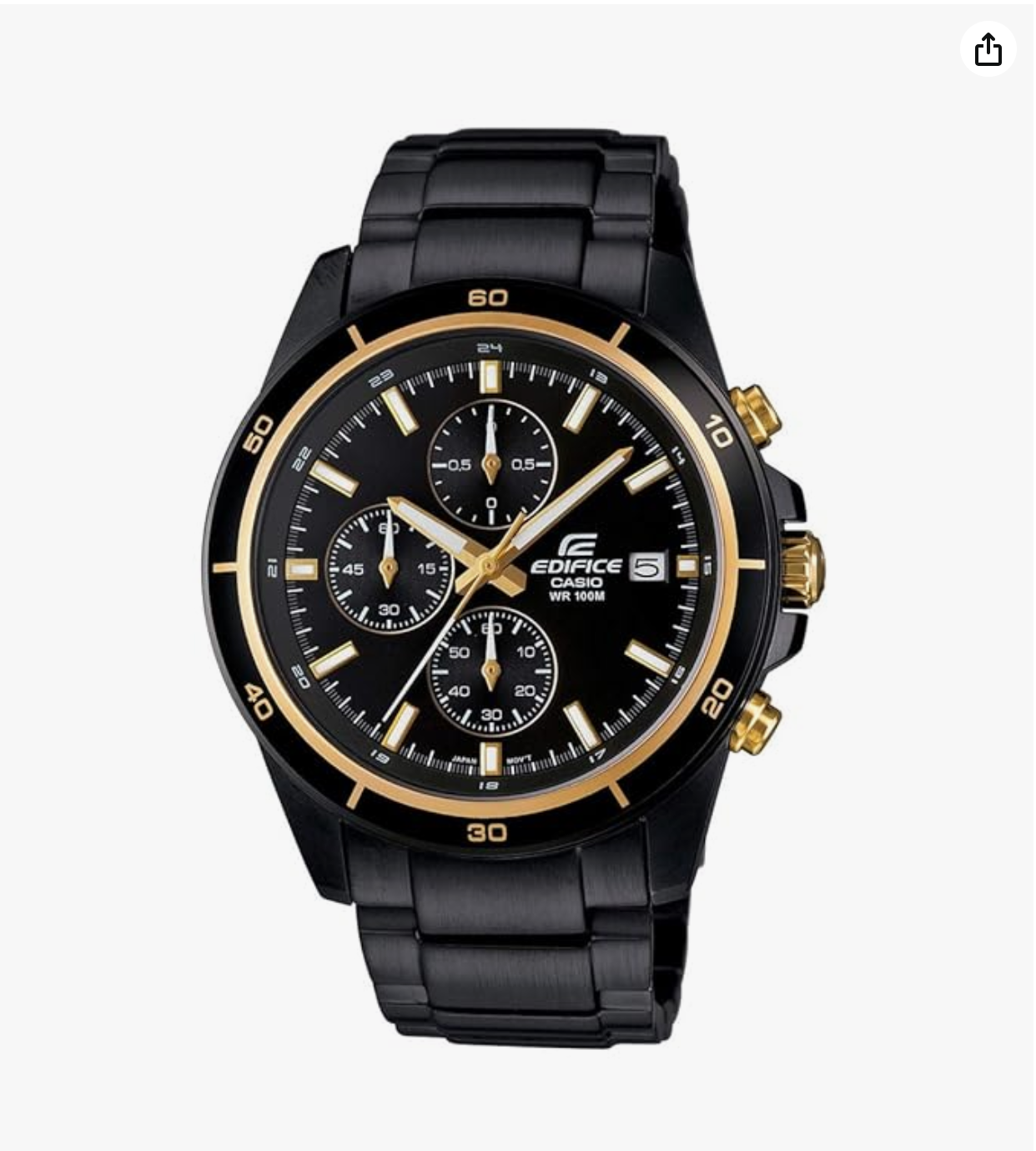 Edifice EFR-526BK-1A9VUDF Black Dial Black Stainless Steel Band Analog Watch