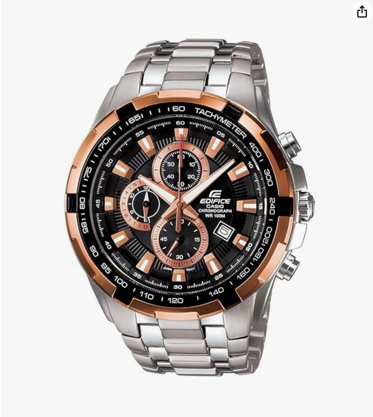 Edifice EF-539D-1A5VUDF Black Dial Silver Stainless Steel Band Analog Watch - For Men