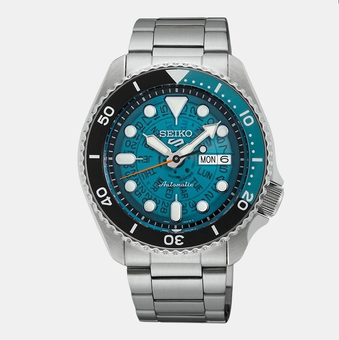5 Sports Men Automatic Blue Dial Analog Stainless Steel Watch SRPJ45K1