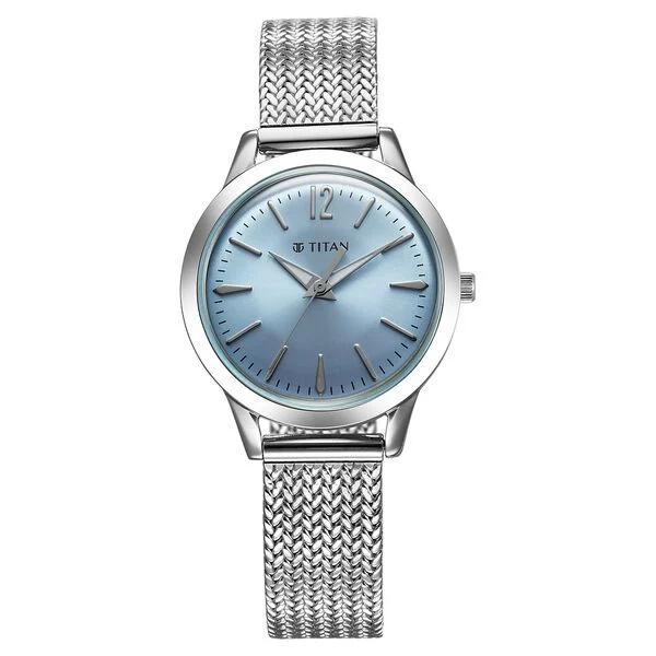 Titan Titan Timeless Urban Quartz Analog Blue Dial Metal Strap Watch For Women
