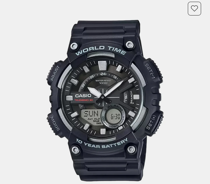 Youth Men Quartz Black Dial Analog-Digital Silicone Watch AD207