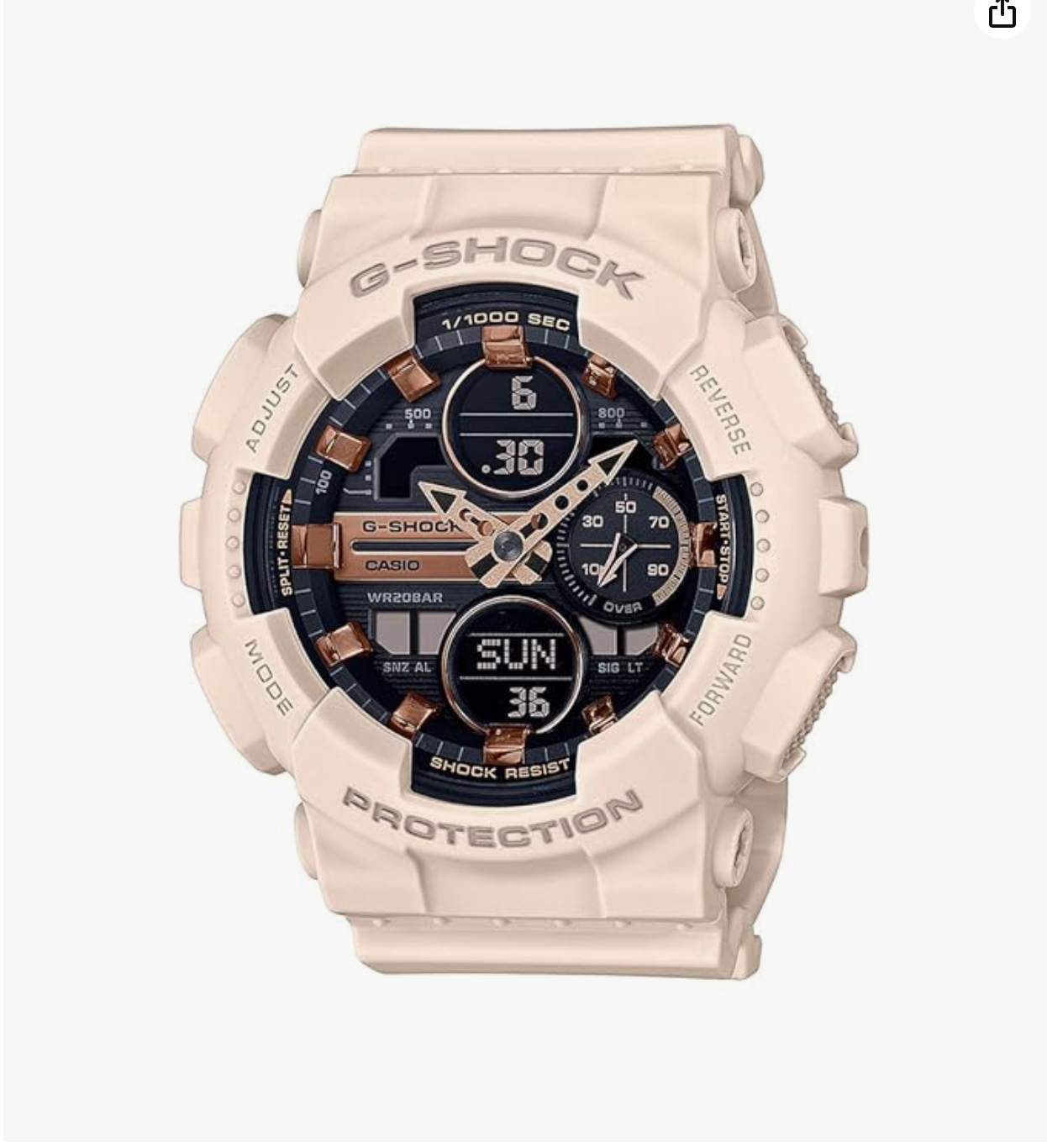 G-SHOCK Black Dial Pink Resin Strap Analog-Digital Watch - For Women -GMA-S140M-4ADR