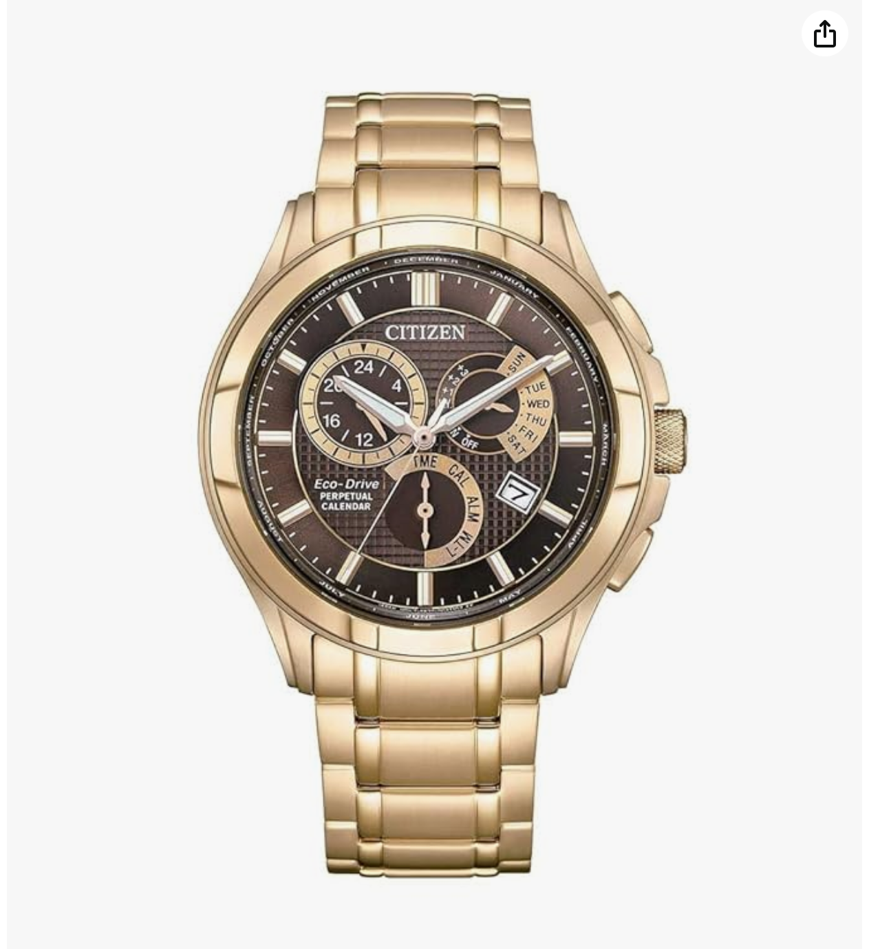 Citizen Stainless Steel Men Eco-Drive Gents Analogue Watch Brown Dial - Bl8163-50X