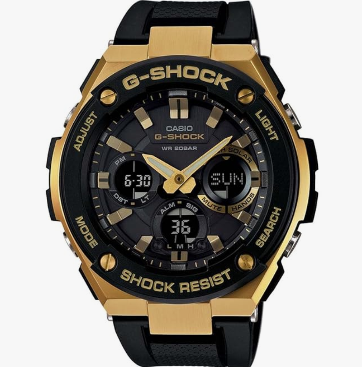 Casio G-Shock GST-S100G-1ADR Analog-Digital Black Dial Men Watch Black Resin Strap