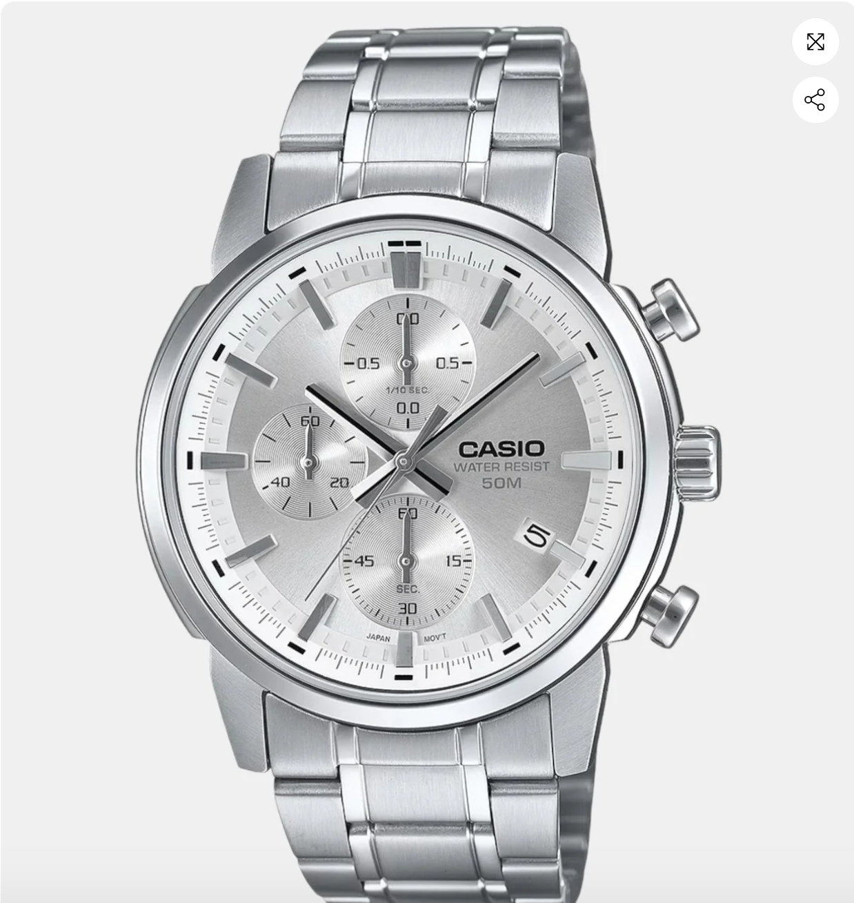 Enticer Men Quartz Silver Dial Chronograph Stainless Steel Watch MTP-E510D-7AVDF