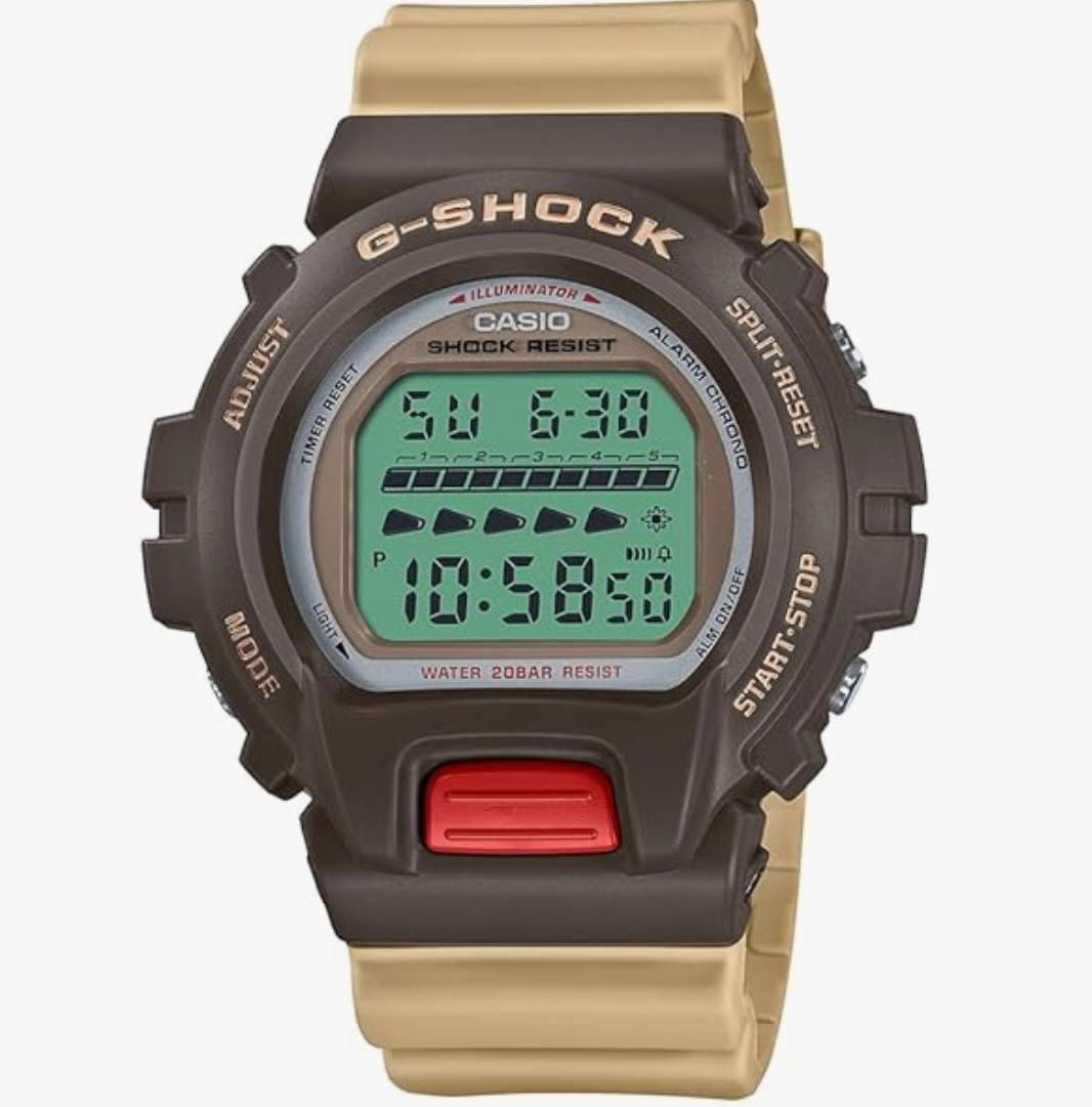 Casio Men Resin Digital Brown Dial Watch-Dw-6600Pc-5Dr, Band Color-Brown