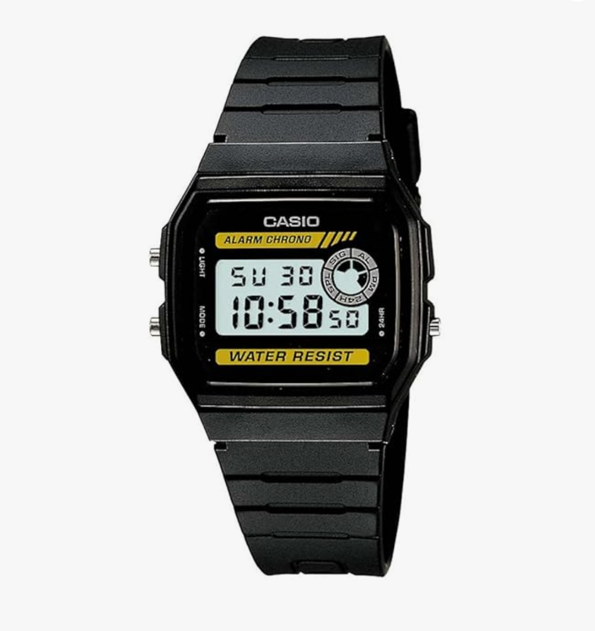 Casio Resin Youth Series Digital Grey Dial Black Strap Unisex Watch - F-94Wa-9Dg