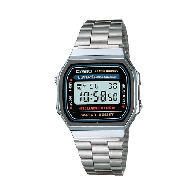 Vintage Unisex Quartz Grey Dial Digital Watch A168WA-1WDF