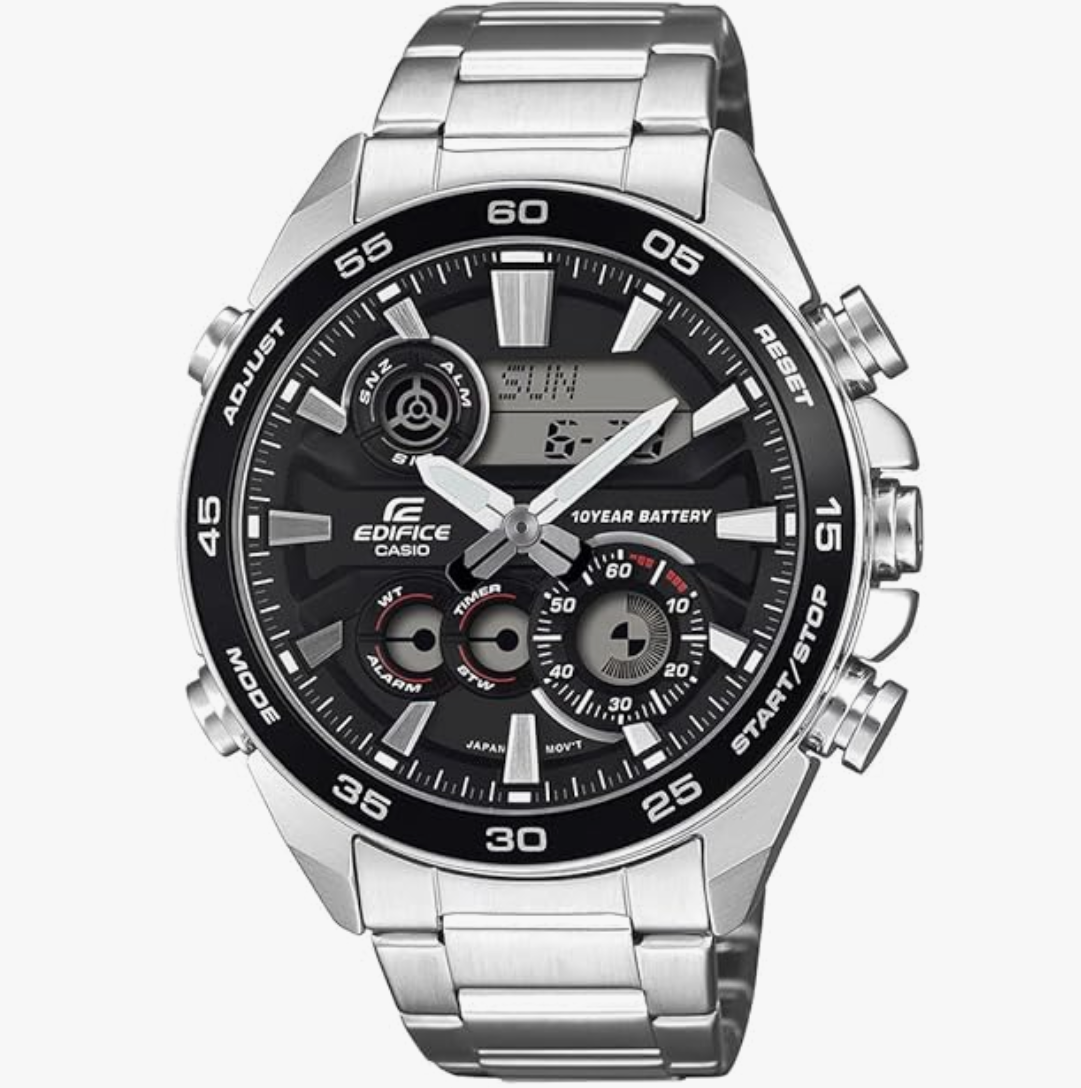 Edifice Men Quartz Black Dial Analog-digital Stainless Steel Watch ED712