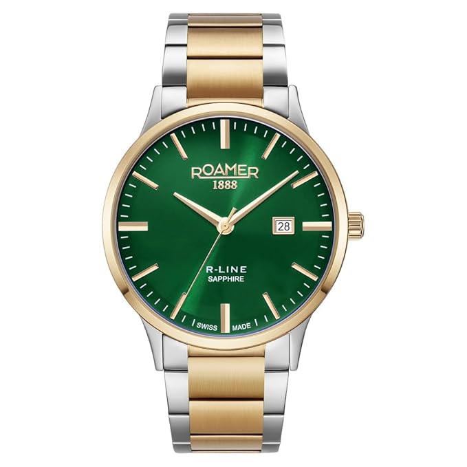 Roamer Men's Line Classic Swiss Green Analog Stainless Steel Watch