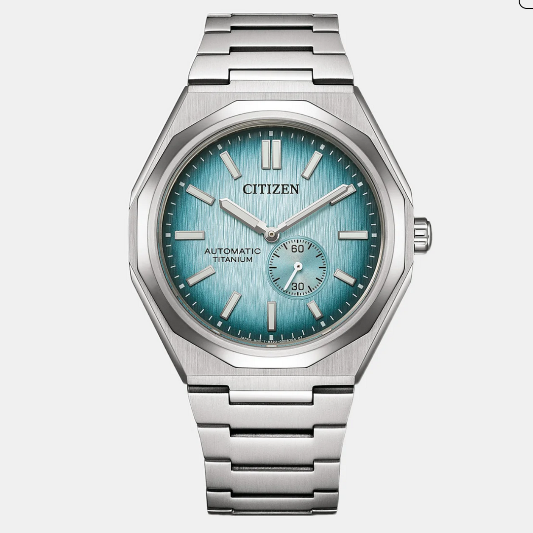 Zenshin Men Automatic Blue Dial Analog Titanium Watch NK5020-58L