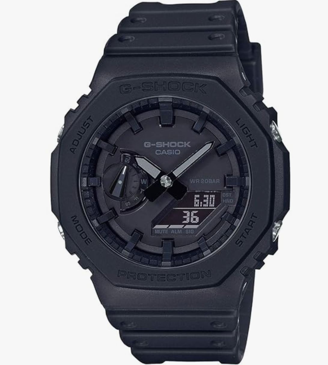 Casio G-Shock GA-2100-1A1DR Black Analog-Digital Dial Black Resin Strap Men's Watch Shock and 200M Water Resistant