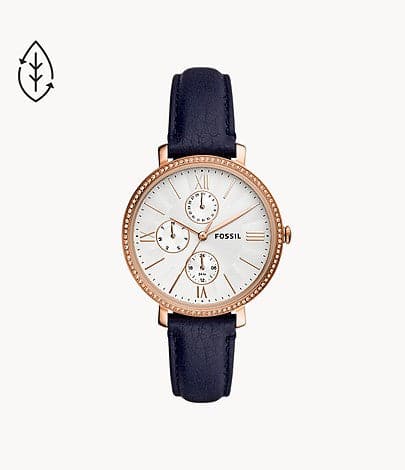 FOSSIL Jacqueline Multifunction Blue Eco Leather Watch