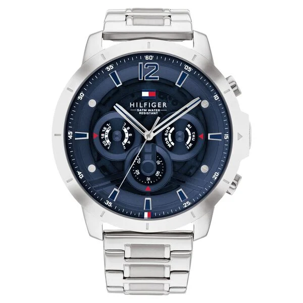 Tommy Hilfiger Quartz Multifunction Blue Dial Stainless Steel Strap Watch for Men