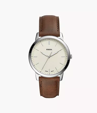 Fossil The Minimalist Three-Hand Brown Leather Watch