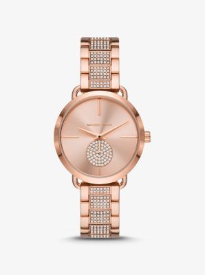 Mini Portia Pavé Rose-Gold Tone Watch