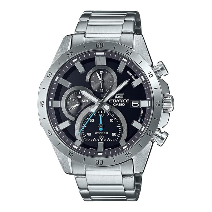 Edifice EFR-571D-1AVUDF Black Analog Dial Silver Stainless Steel Band Men's Watch Chronograph