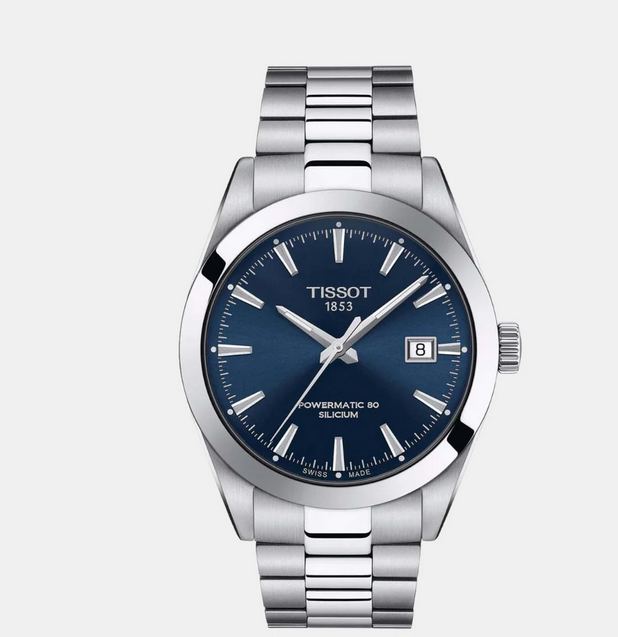 Gentleman Men Automatic Blue Dial Analog Stainless Steel Watch T1274071104100