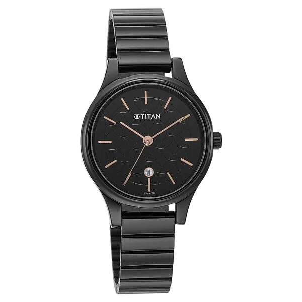 Titan Karishma Black Dial Metal Strap Watch for Women