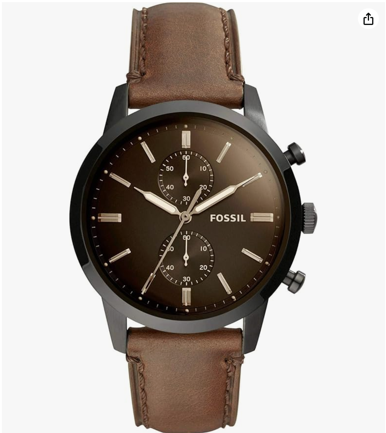 Townsman 44 mm Chronograph Brown Leather Watch