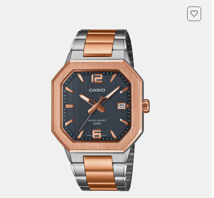 Men Quartz Black Dial Analog Stainless Steel Watch A2529