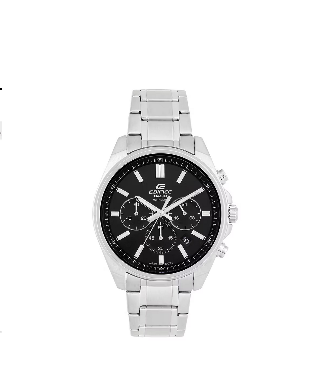 Edifice Black Dial Silver Stainless Steel Band Analog Watch - For Men -EFV-650D-1AVUDF