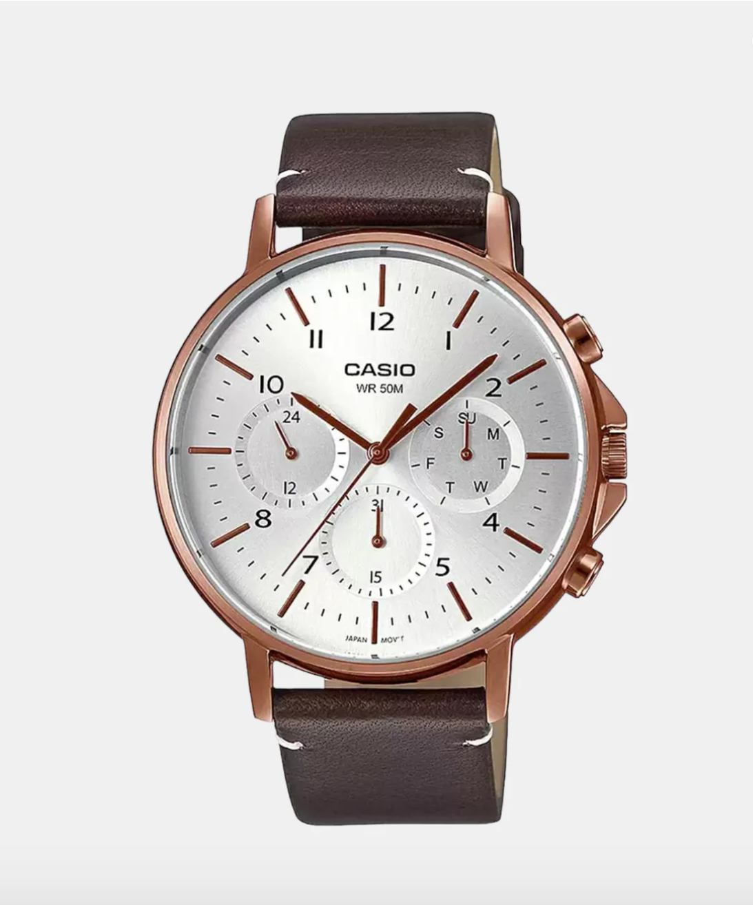 Enticer Men's Chronograph Leather Watch - MTP-E321RL-5AVDF