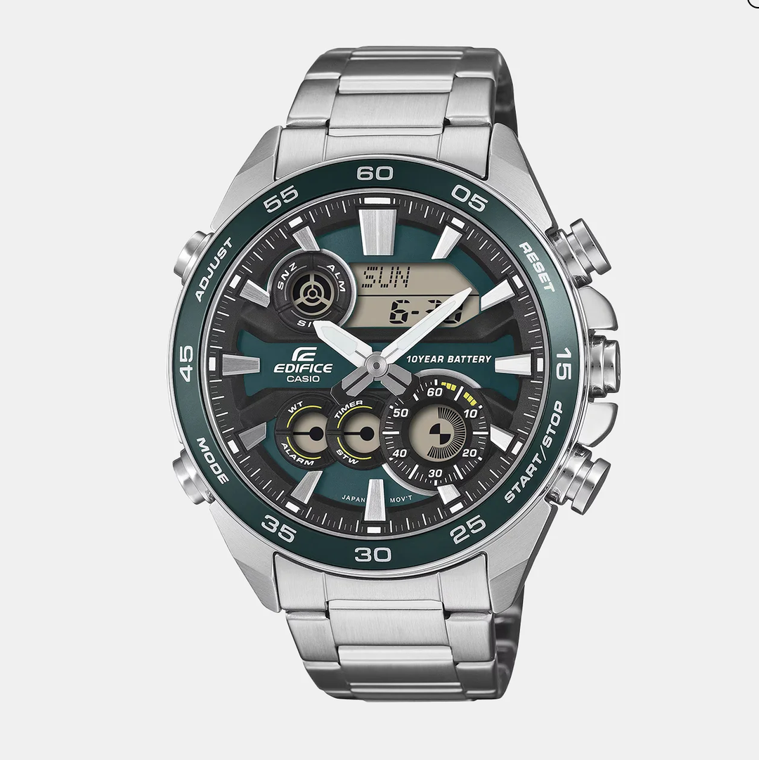 Edifice Men Quartz Green Dial Analog-digital Stainless Steel Watch ED714