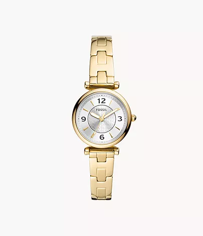 Fossil Carlie Three-Hand Gold-Tone Stainless Steel Watch