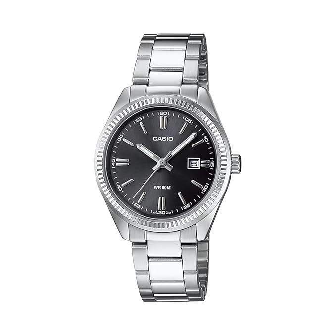 Enticer Women Quartz Black Dial Analog Stainless Steel Watch LTP-1302D-1A1VDF