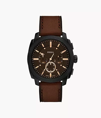 Machine Chronograph Brown Leather Watch
