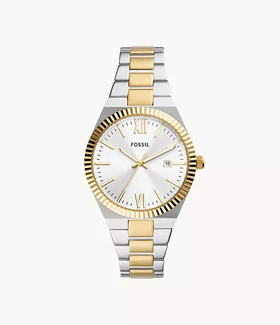Fossil Scarlette Three-Hand Date Two-Tone Stainless Steel Watch