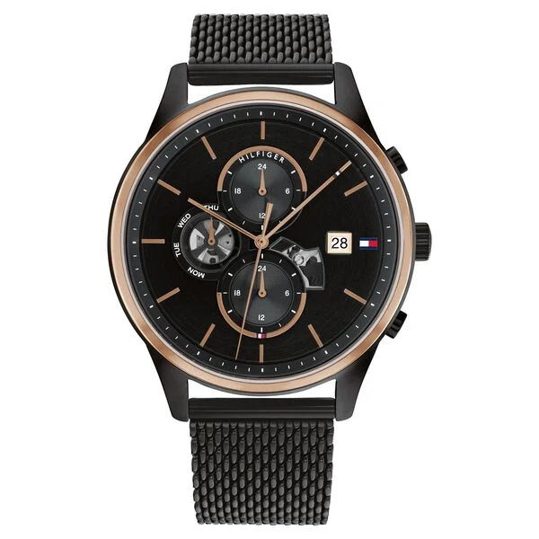 Tommy Hilfiger Black Dial Quartz Analog Watch for Men