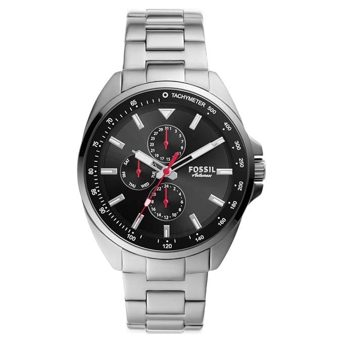 Fossil BQ2550 Mens Autocross Watch, Black, Stainless Steel