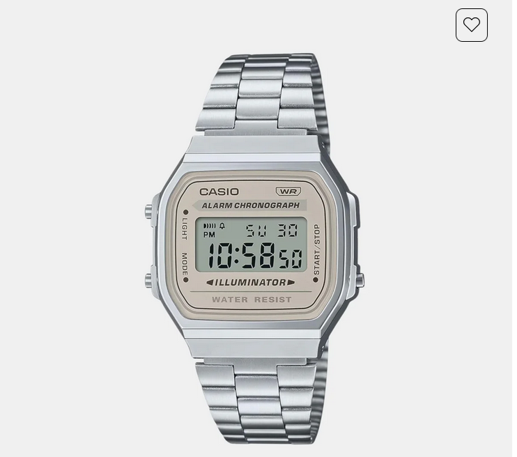 Vintage Unisex Quartz Light Brown Dial Digital Stainless Steel Watch D332