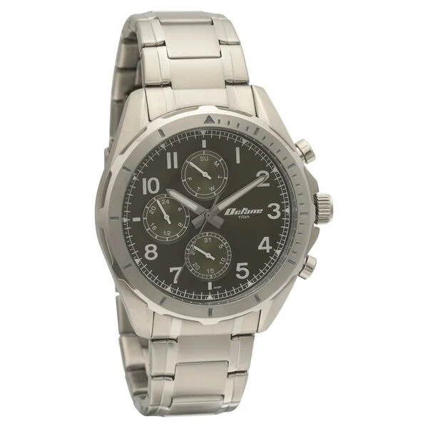 Titan Quartz Multifunction Green Dial Stainless Steel Strap Watch for Men