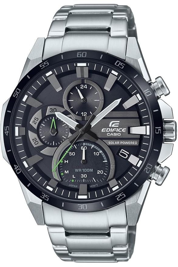 Edifice Men Quartz Black Dial Chronograph Stainless Steel Watch EQS-940DB-1AVUDF