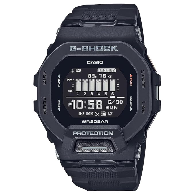 G-Shock GBD-200-1DR Digital Dial Black Resin Strap Men's Watch