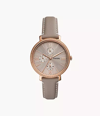 Fossil Jacqueline Multifunction Grey LiteHide™ Leather Watch