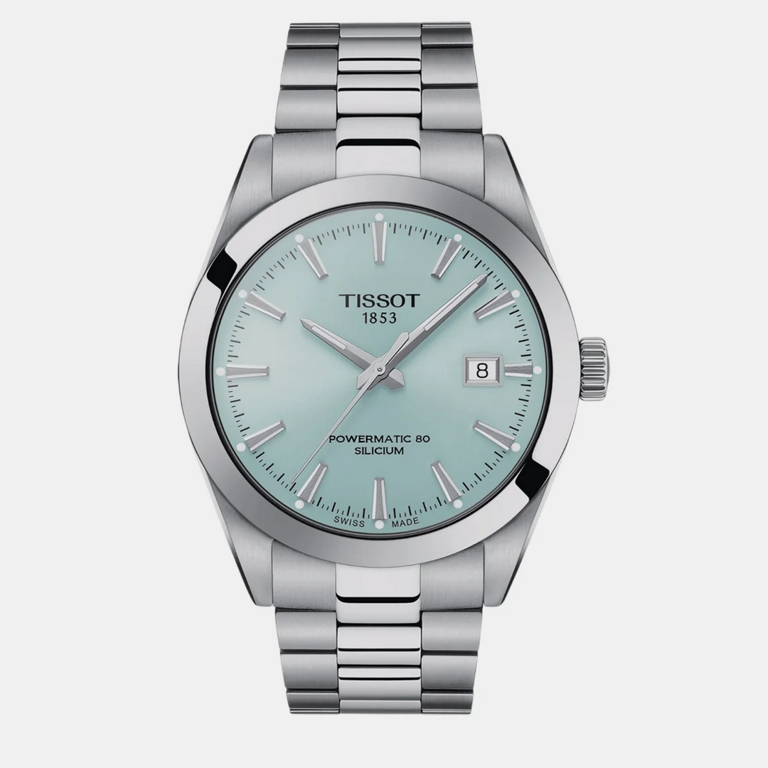 Gentleman Men Automatic Ice Blue Dial Analog Stainless Steel Watch T1274071135100