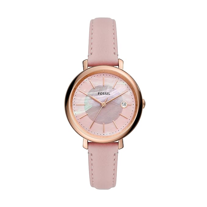 Fossil Women's Jacqueline Stainless Steel and Leather Solar-Powered Watch