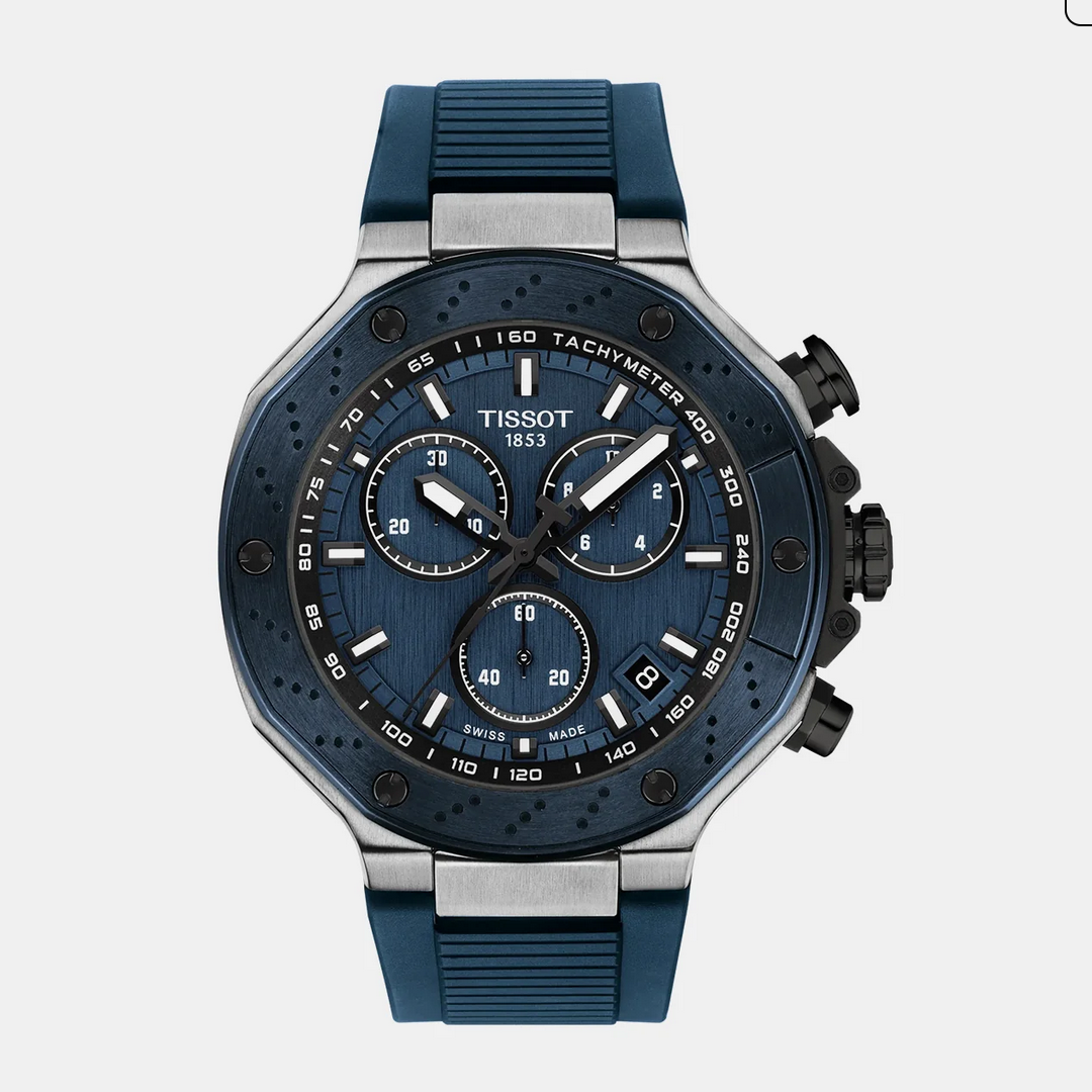 Sport Men Quartz Blue Dial Chronograph Synthetic Watch T1414172704100