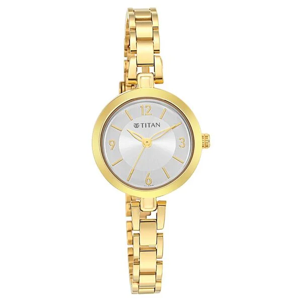 Titan Lagan Silver Dial Analog Metal Strap Watch for Women