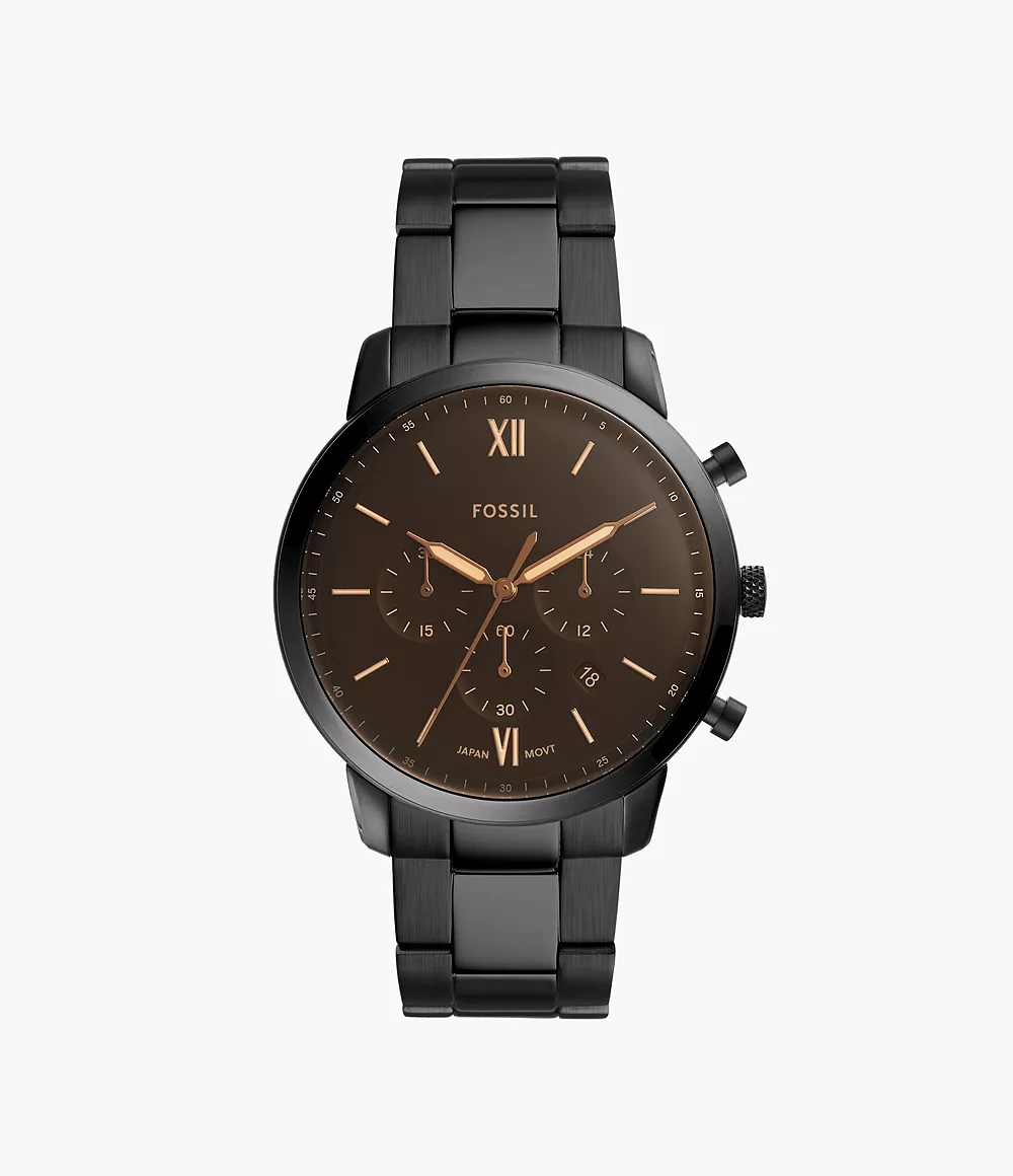 Neutra Chronograph Black Stainless Steel Watch Fossil