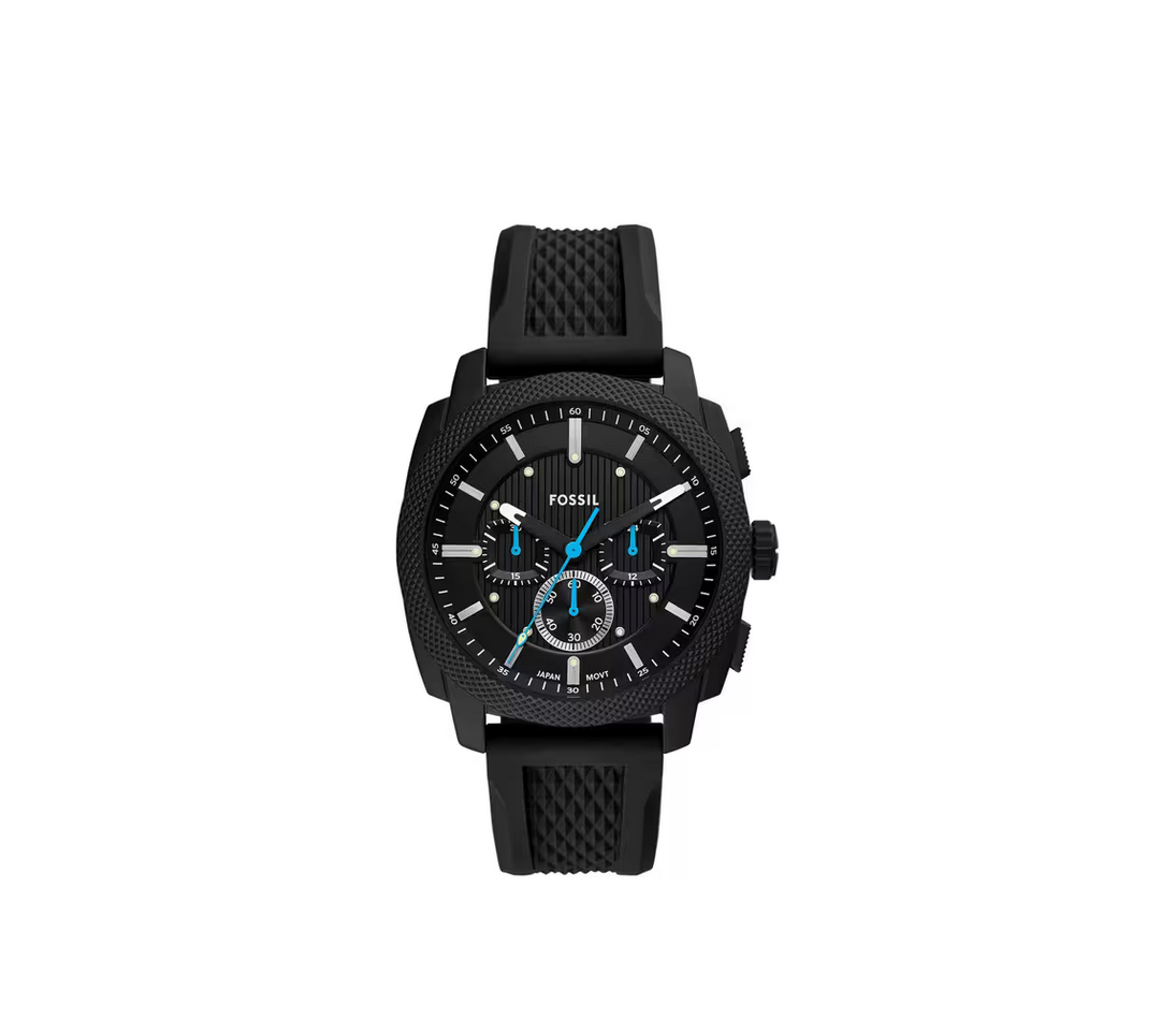 Machine Chronograph Black Silicone Watch