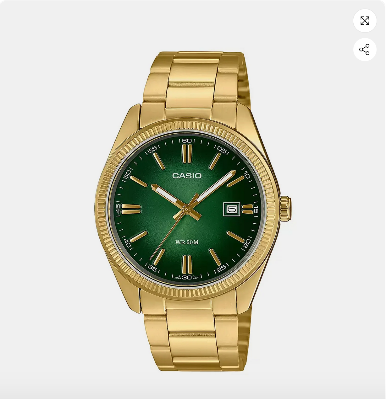 Enticer Men Quartz Green Dial Analog Stainless Steel Watch MTP-1302PGC-3AVEF